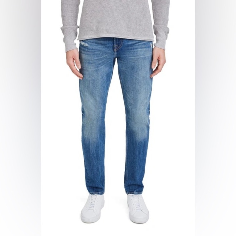 7 For All Mankind Adrian Squiggle Straight Leg Jeans Sz 30